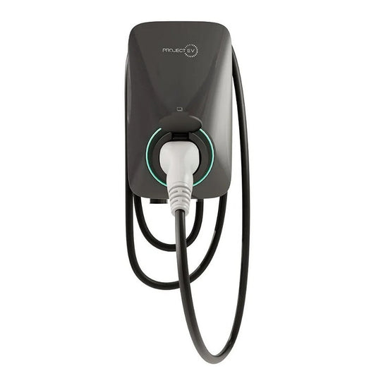 Project EV APEX7S-T-4G APEX 7KW Tethered EV Charger (WiFi RFID Bluetooth & 4G) EV Steel