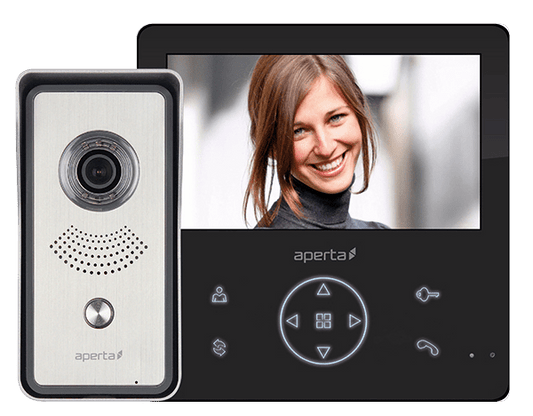 ESP APKITGBLK Aperta Single Way Colour Video Door Entry Kit with Record Facility Black