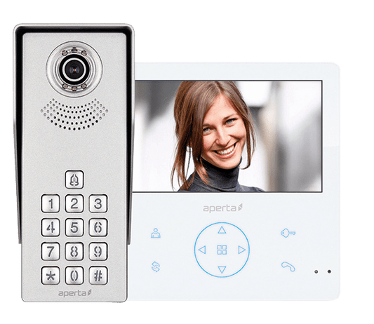 ESP APKITKPG Aperta Single Way Colour Video Door Entry Keypad Kit with Record Facility White