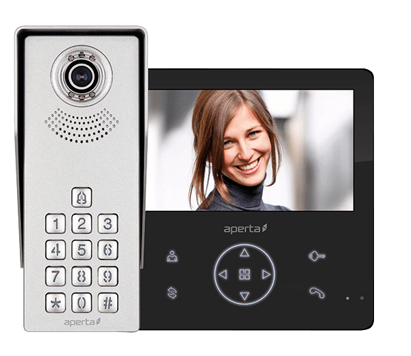 ESP APKITKPGBLK Aperta Single Way Colour Video Door Entry Keypad Kit with Record Facility Black