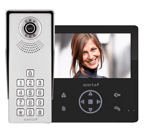 ESP APKITKPGBLK Aperta Single Way Colour Video Door Entry Keypad Kit with Record Facility Black