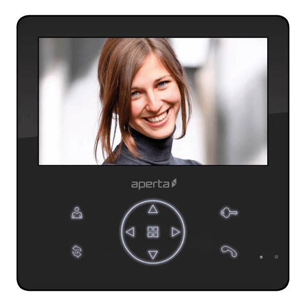 ESP APMONBG Aperta Colour Video Door Entry Monitor with Record Facility Black