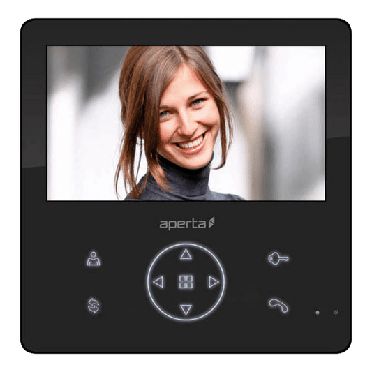 ESP APMONBG Aperta Colour Video Door Entry Monitor with Record Facility Black