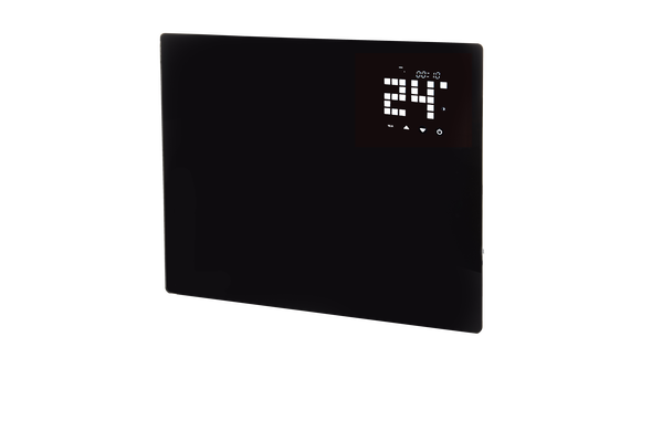 Hyco AR1000T Ariano 1KW Glass Panel Heater with 24/7 LCD Timer Black