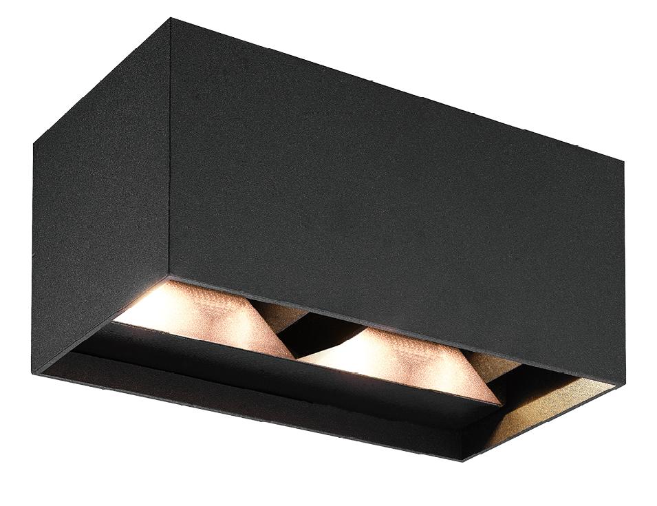 Kosnic ASPR12-BLK Aspen 12W CCT LED Rectangular Wall Light IP65 Black