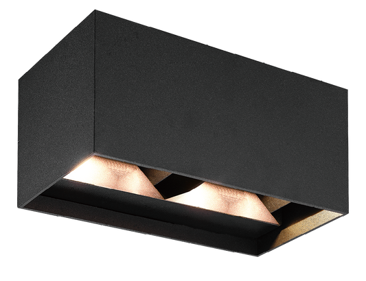 Kosnic ASPR20-BLK Aspen 20W CCT LED Rectangular Wall Light IP65 Black