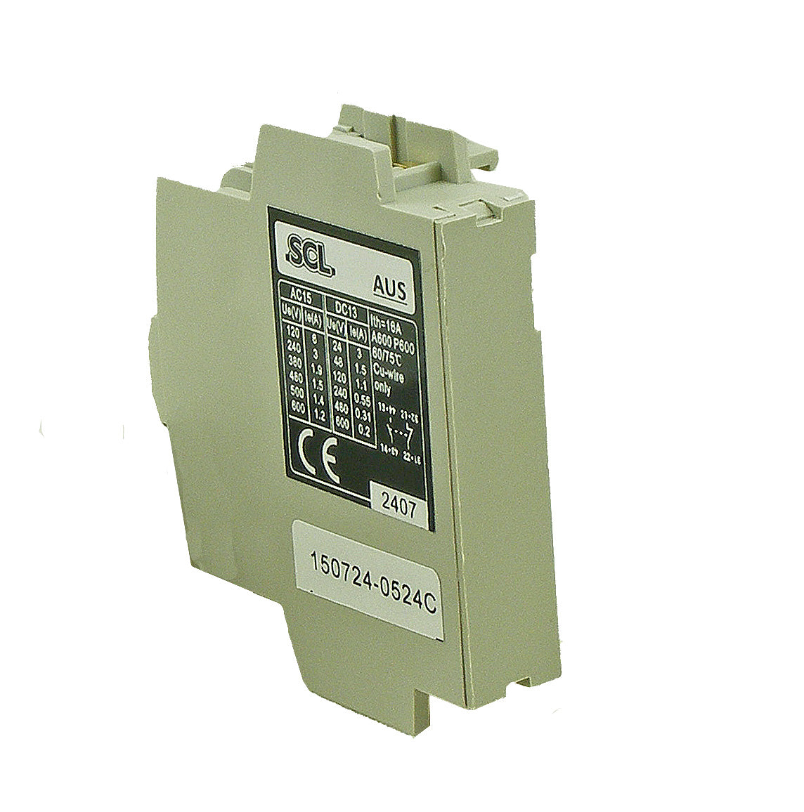 Switchtec AUS11 1 N/O + 1 N/C Side Mount Auxiliary Contact Block (C09-C85)