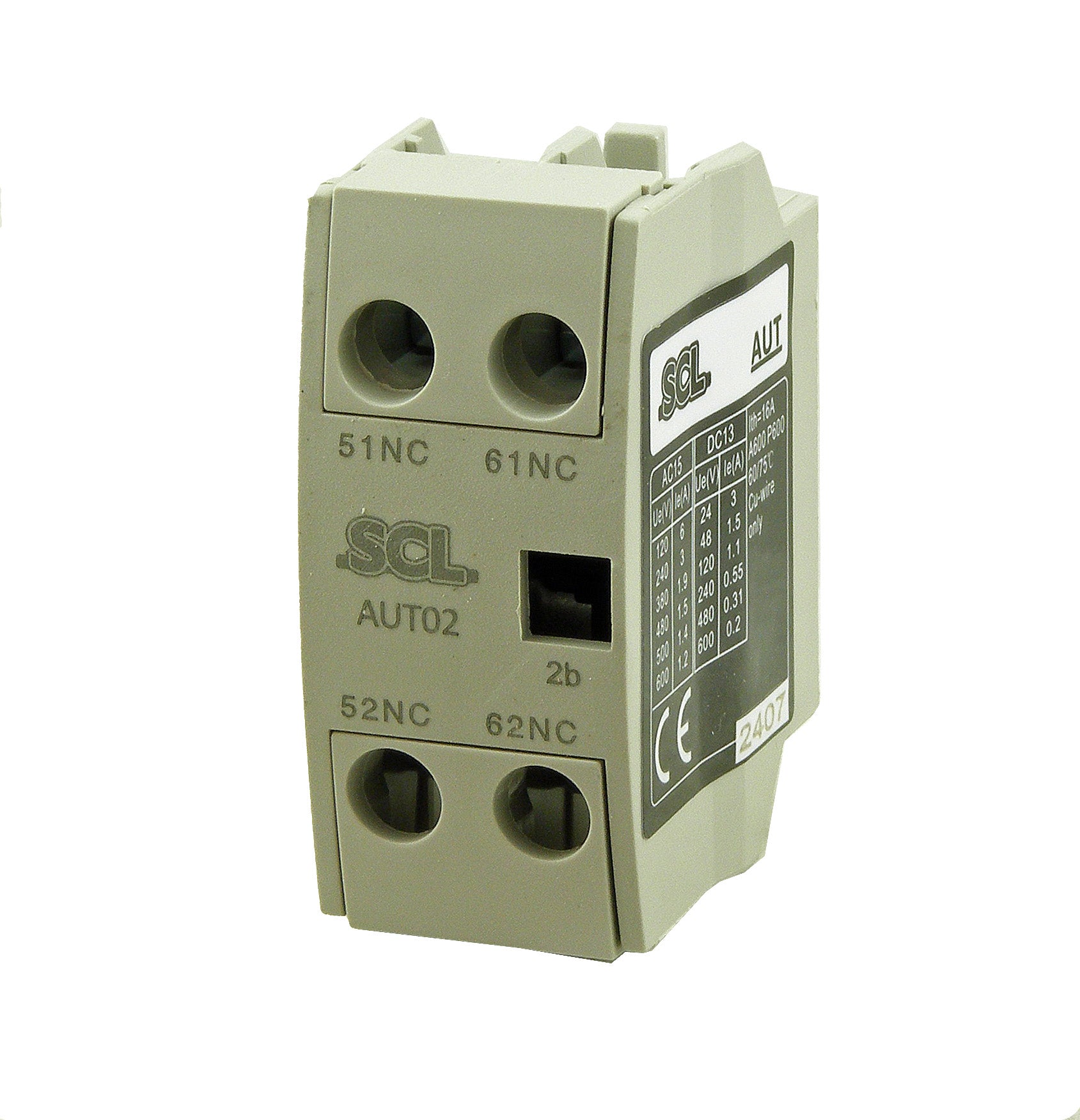 Switchtec AUT02 2 N/C Top Mount Auxiliary Contact Block