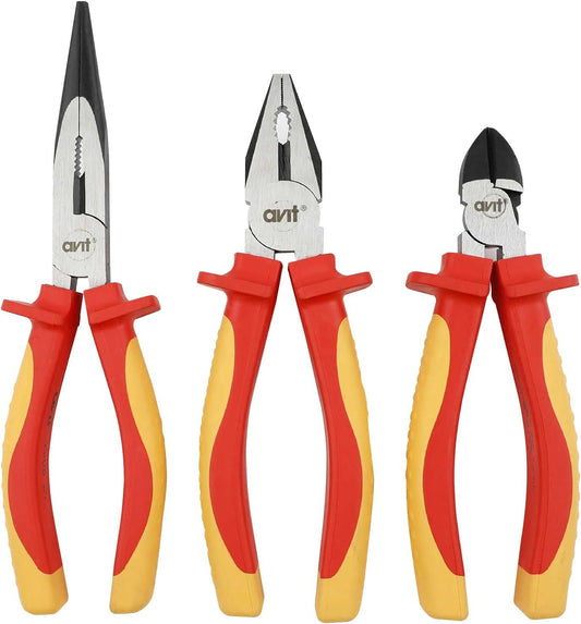 Avit AV06051 3pc Insulated Plier Set Red & Yellow