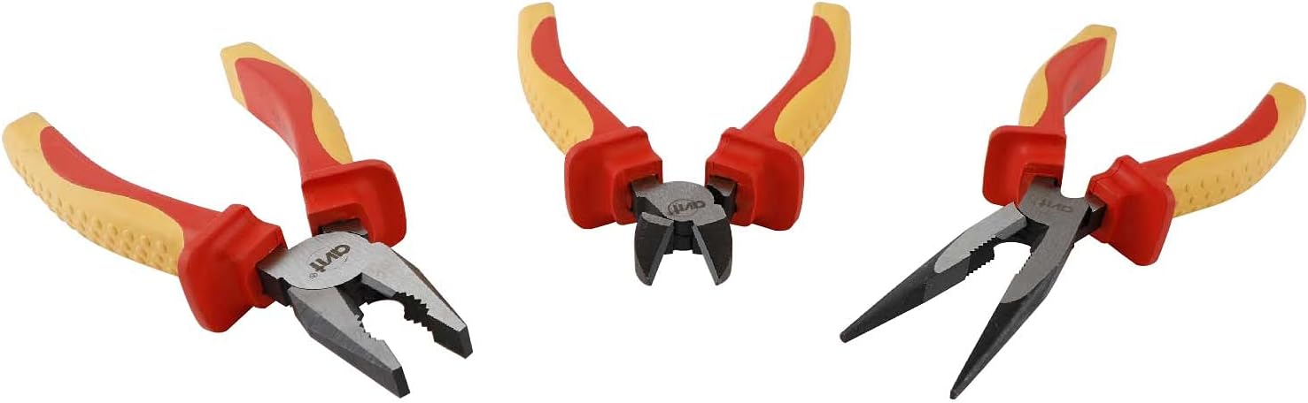 Avit AV06051 3pc Insulated Plier Set Red & Yellow