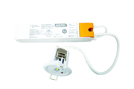 Hispec HSEM3W/WS-ST Angel 3.5W LED Self-Test Emergency Downlight White IP20 White