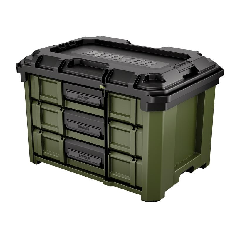 Draper B600-3DTB BUNKER® Load-Up Stacking 3 Drawer Tool Box 570mm Green