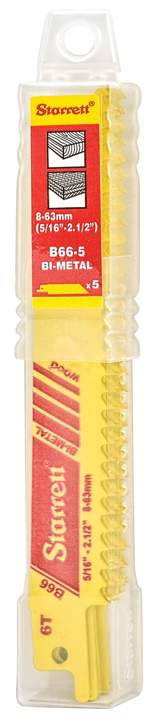 Starrett B66-5 6TPI Wood Cutting Reciprocating Blades Pack of 5