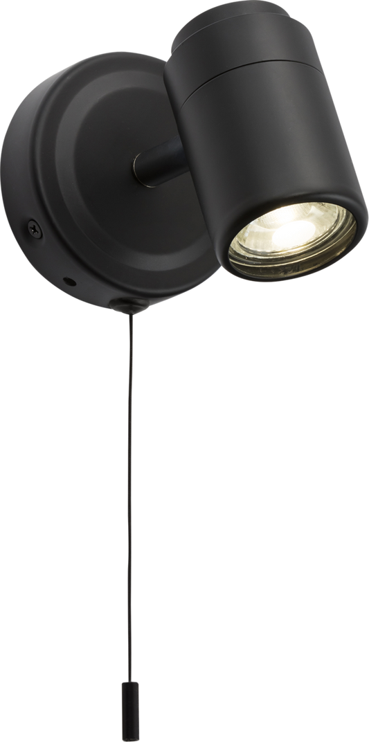 Knightsbridge BA03S1MB GU10 Spotlight with Pullcord Matt Black