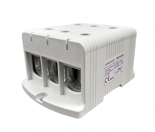 Switchtec BKF2403G Arnocanali 240mm 425A Three Hole Compact Din Rail Terminal Block Grey