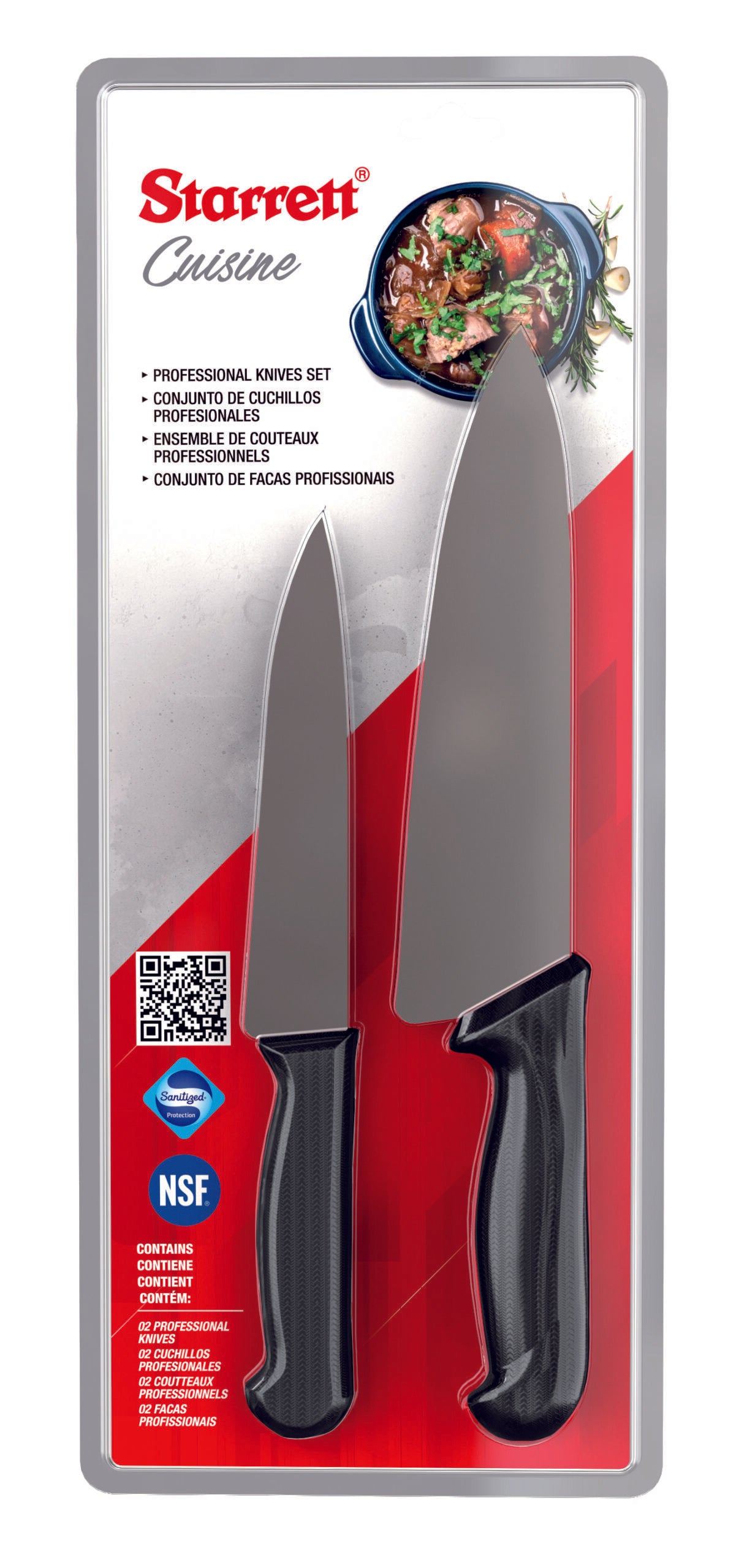 Starrett BKK-2B 2pc Kitchen Knife Set Black