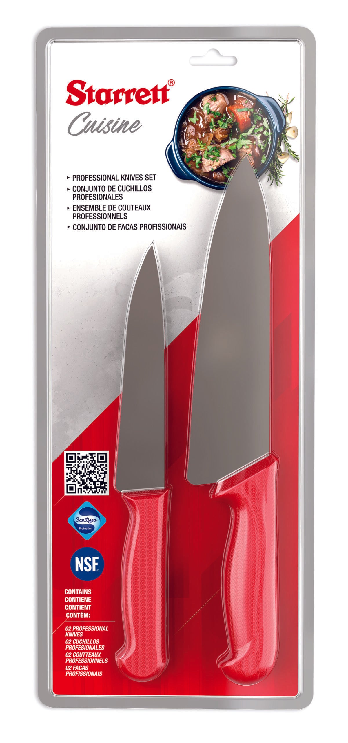 Starrett BKK-2R 2pc Kitchen Knife Set Red