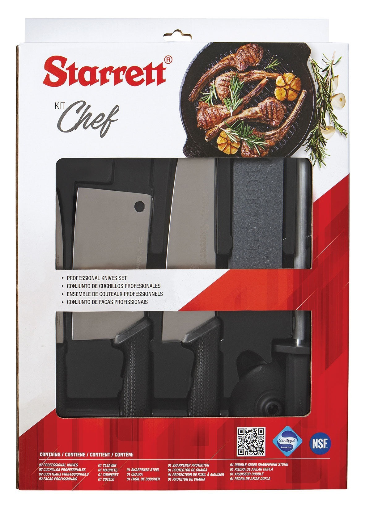 Starrett BKK-6B1 6pc Chef Knife Set Black