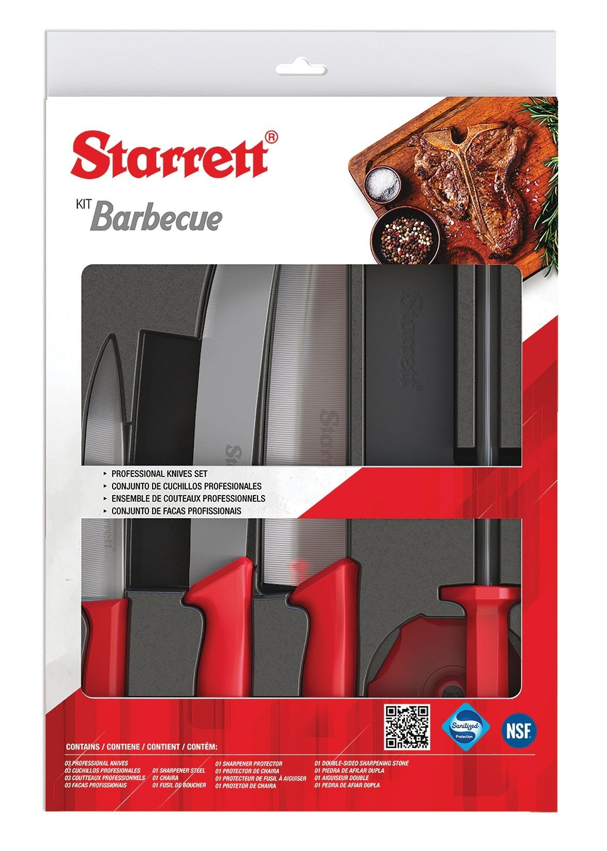 Starrett BKK-6R 6pc Barbecue Knife Set Red