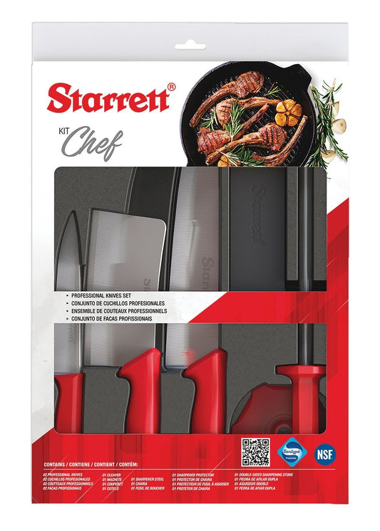Starrett BKK-6R1 6pc Chef Knife Set Red