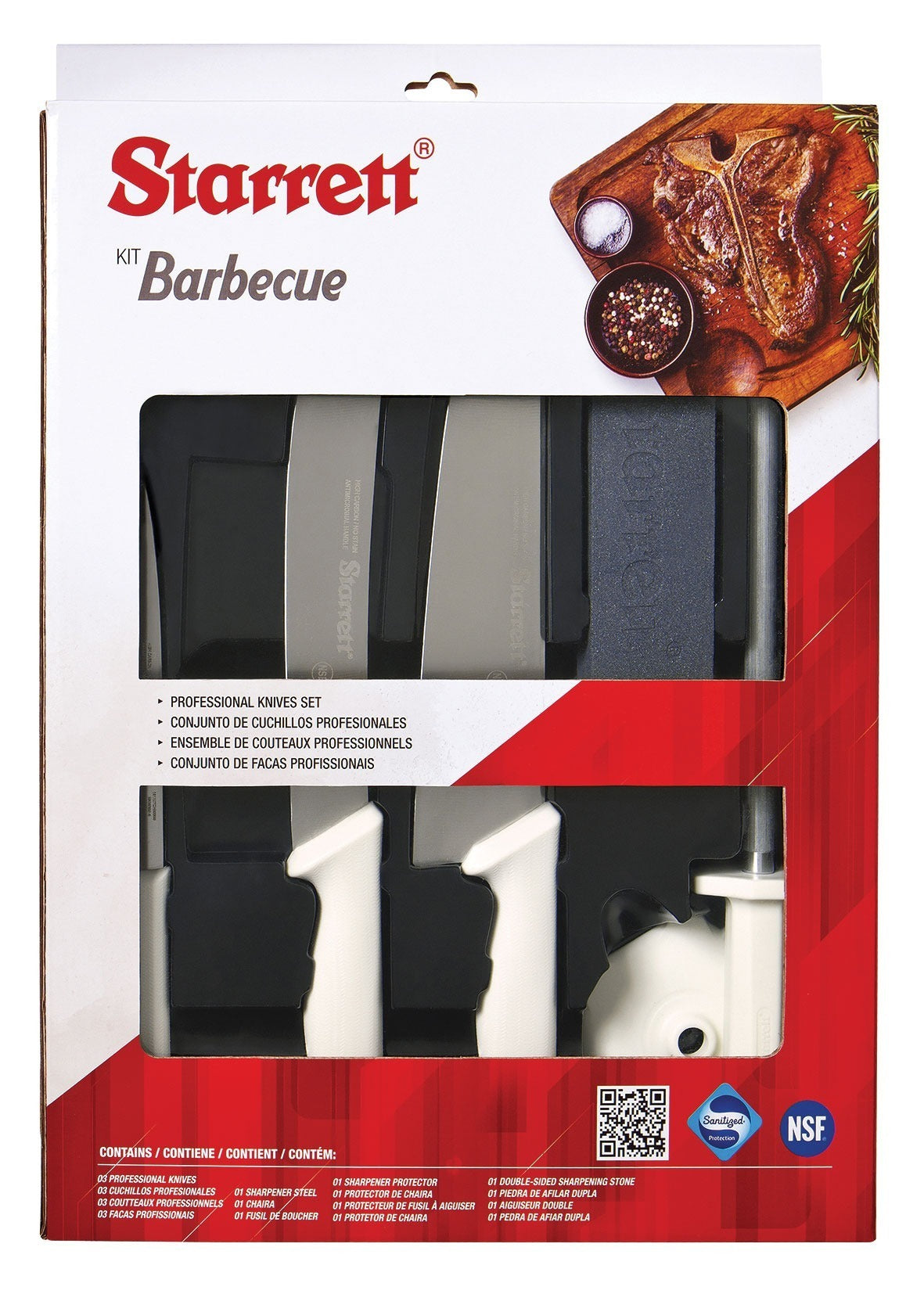 Starrett BKK-6W 6pc Barbecue Knife Set White