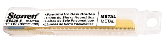 Starrett BS228-5 18TPI Bi-Metal Unique Metal Cutting Pneumatic Reciprocating Blades Pack of 5