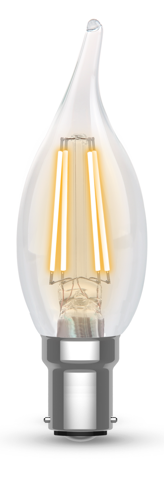Kosnic BTP4.2D-SBC27 4.2W SBC Clear Dimmable Bent Tip LED Candle 2500K