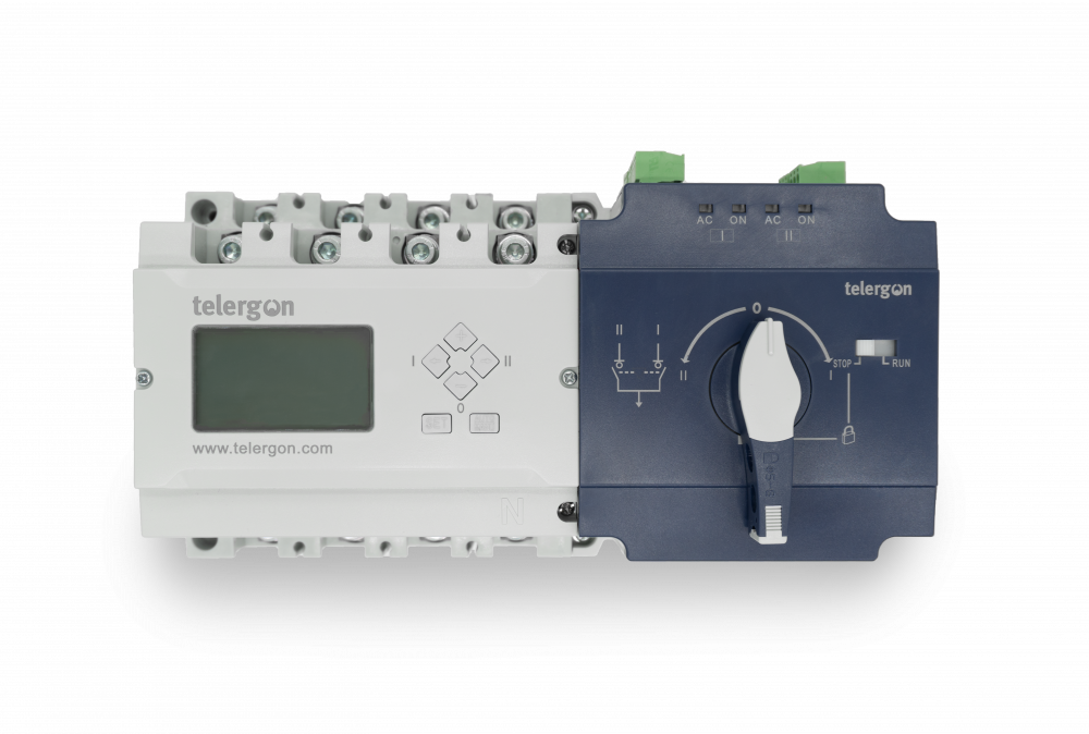 Switchtec C2-00633NBDDT Telergon 63A / 80A TP Automatic Transfer Switch with Integrated Handle 230V