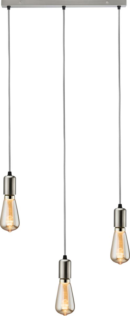 Knightsbridge CALCO3BBC 3 x E27 Contemporary Bar Pendant Brushed Chrome