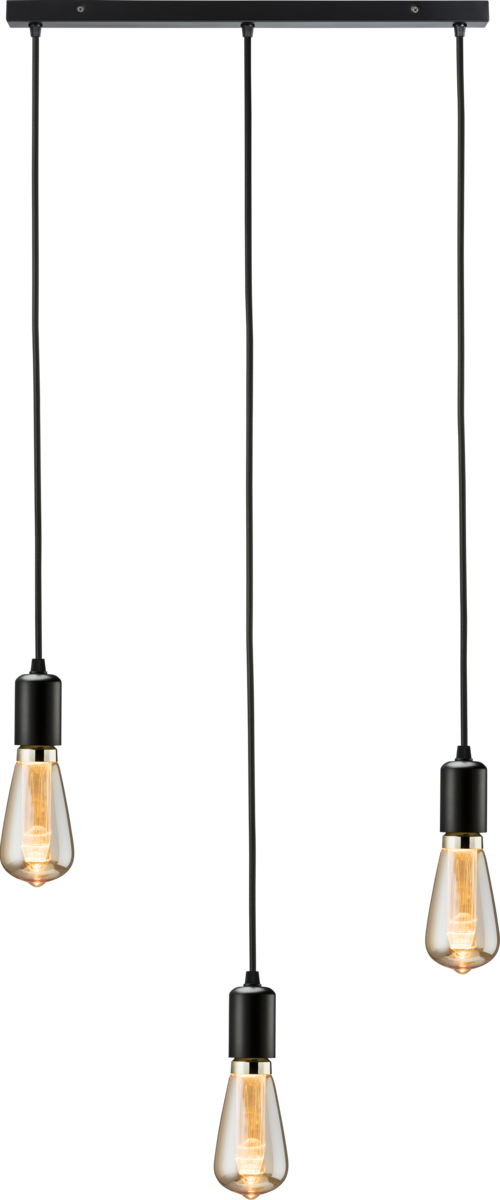 Knightsbridge CALCO3BMB 3 x E27 Contemporary Bar Pendant Matt Black