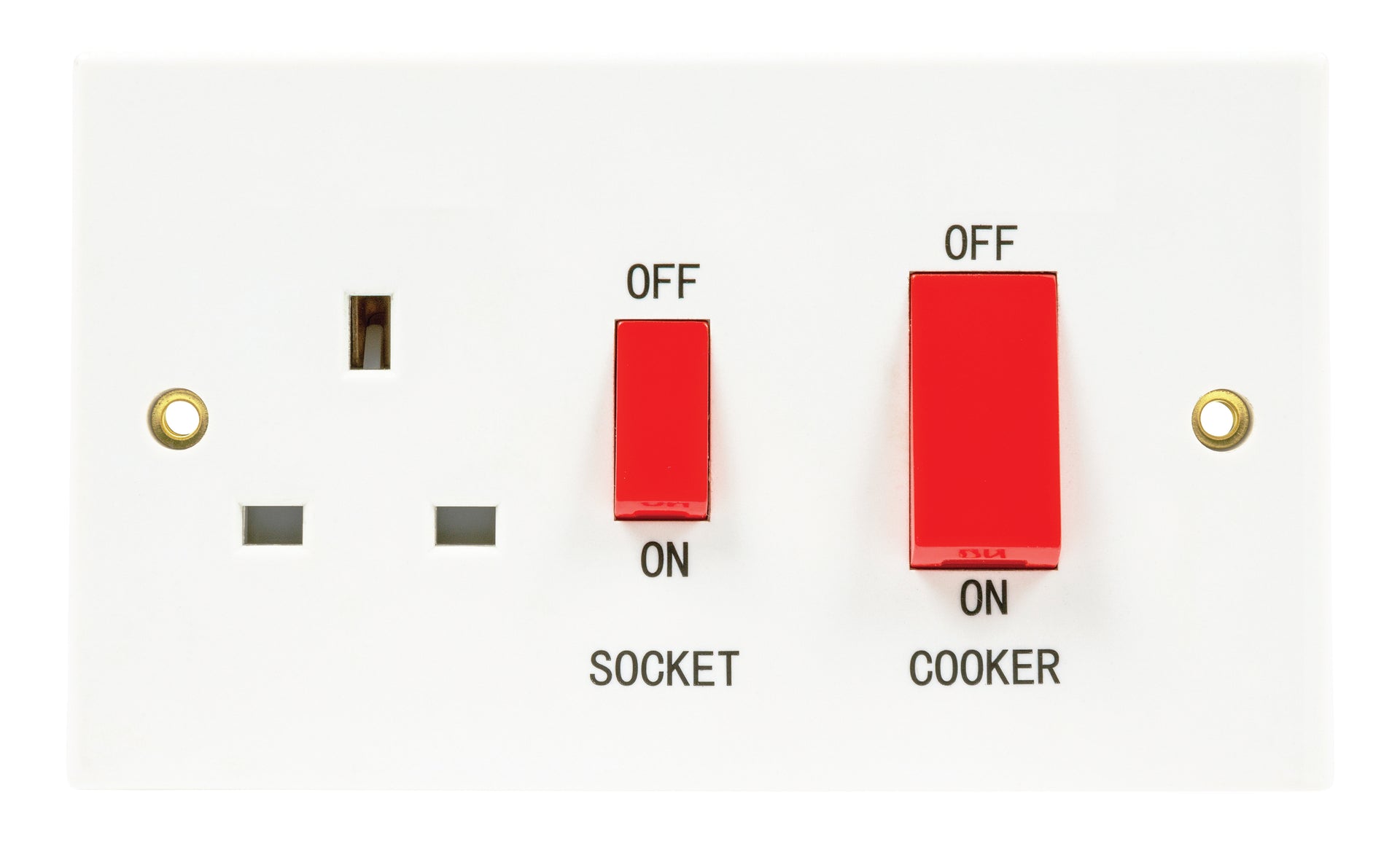 Niglon CC45DP 2 Gang 45A DP Cooker Control Unit White Moulded