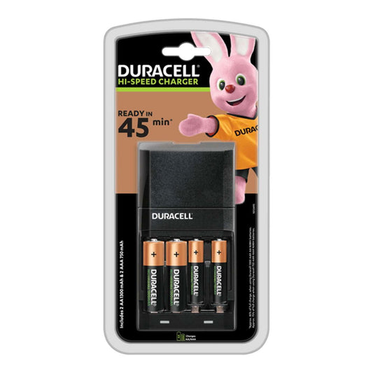 Duracell CEF27 45 Minute Charger with 2 x AA + 2 x AAA Batteries