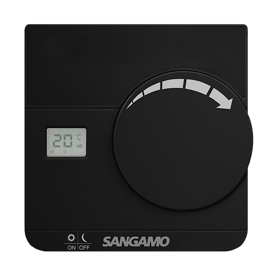 Sangamo CHPRSTATDB Electronic Room Thermostat with Digital Display Black