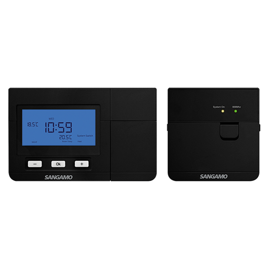 Sangamo CHPRSTATDPRFB Wireless 7 Day Programmable Room Thermostat Black