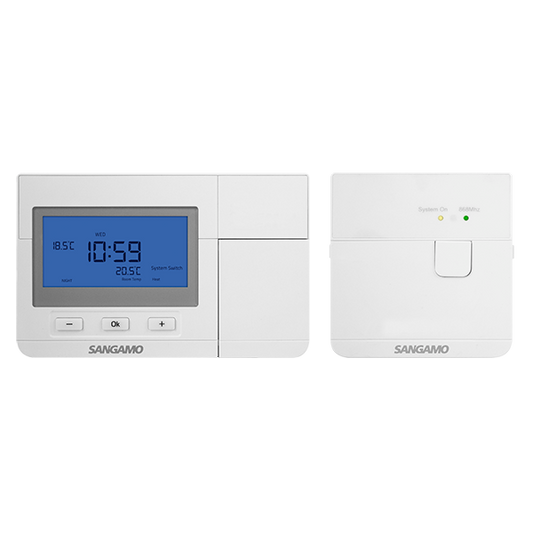 Sangamo CHPRSTATDRF Wireless Electronic Room Thermostat with Digital Display White