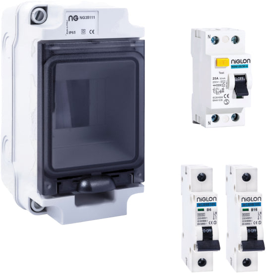 Niglon CHU25616 25A DP Caravan Mains Consumer Unit with 6A +  16A MCBs