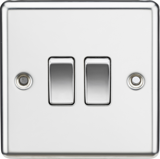 Knightsbridge CL3PC 2 Gang 2 Way Switch Polished Chrome