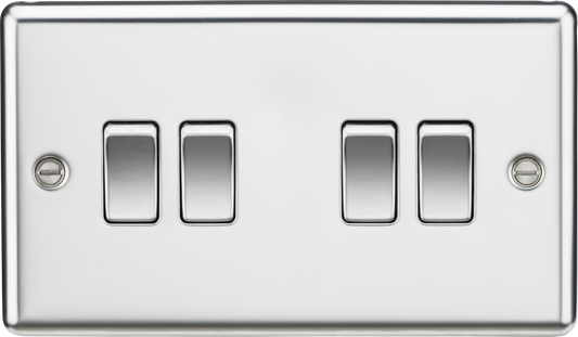 Knightsbridge CL41PC 4 Gang 2 Way Switch Polished Chrome