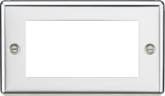 Knightsbridge CL4GPC 2 Gang 4 Module Euromodule Faceplate Polished Chrome