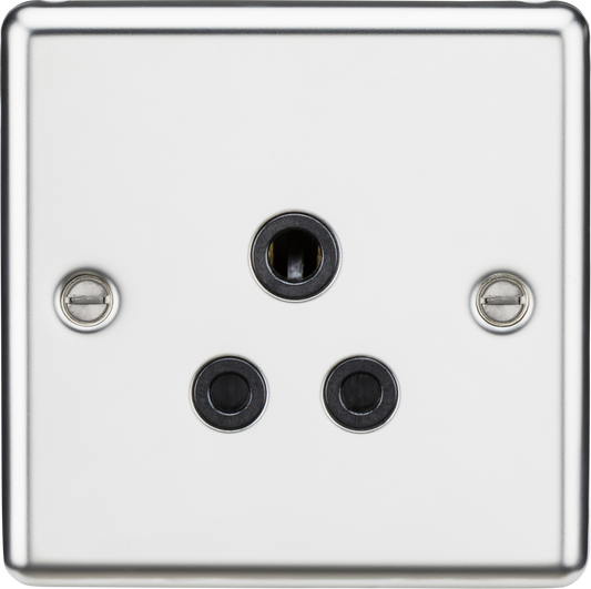 Knightsbridge CL5APC 1 Gang 5A Unswitched Socket Polished Chrome Black Insert