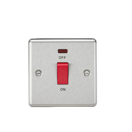 Knightsbridge CL81NBC 1 Gang 45A DP Switch with Neon Brushed Chrome