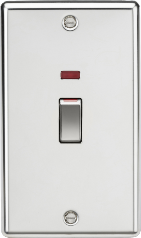 Knightsbridge CL82NPC 2 Gang 45A DP Switch with Neon Polished Chrome