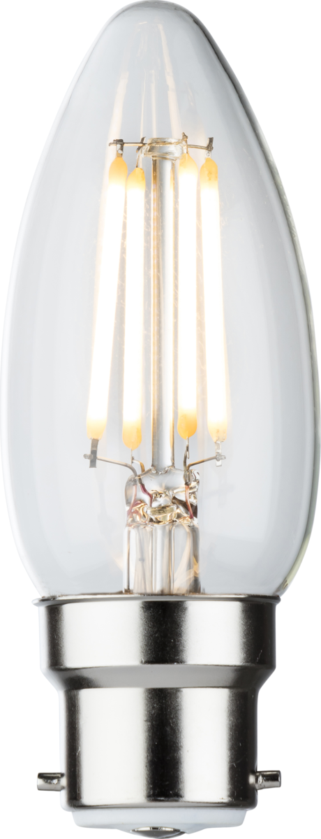 Knightsbridge CLD4ABCC 4W BC Clear Dimmable LED Candle 2700K
