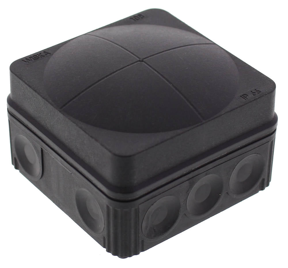 Wiska 10061998 COMBI® 108/5 76 x 76 x 51mm Junction Box Black IP66