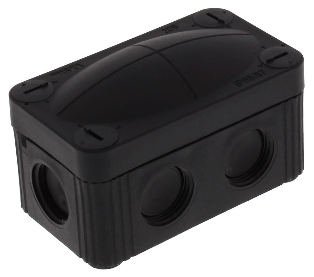 Wiska 10109571 COMBI® 206 85 x 49 x 51mm Junction Box Black IP66/IP67