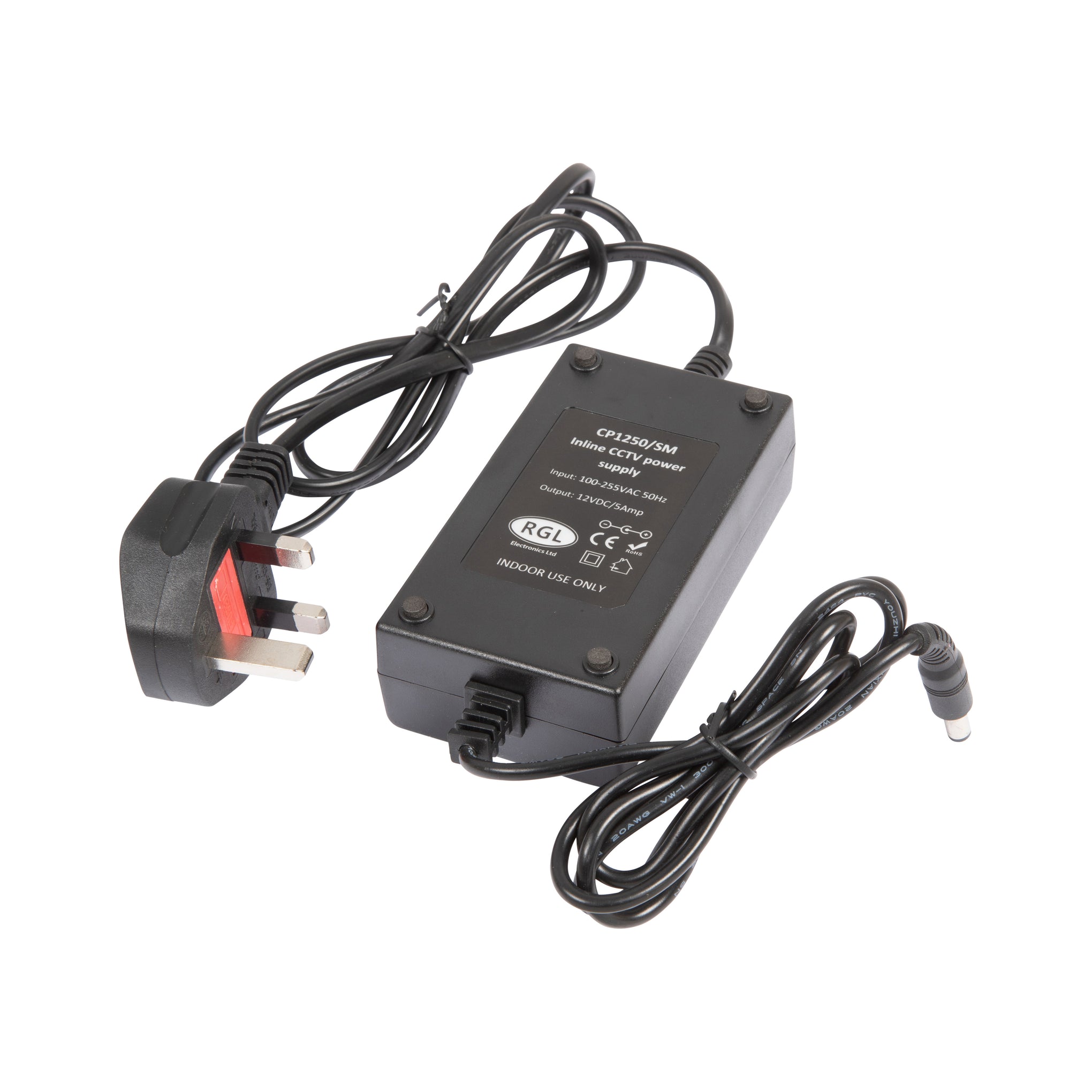 RGL CP1250/SM 12V DC 5A CCTV Power Supply Black