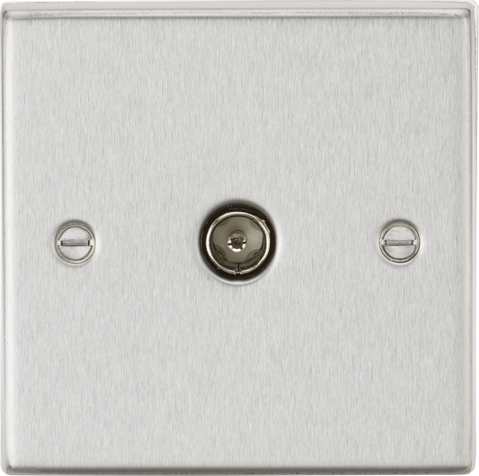 Knightsbridge CS010BC 1 Gang TV Outlet (Non Isolated) Brushed Chrome