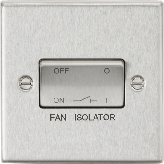 Knightsbridge CS11BC 1 Gang TP Fan Isolator Switch Brushed Chrome