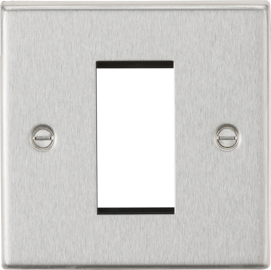 Knightsbridge CS1GBC 1 Gang 1 Module Euromodule Faceplate Brushed Chrome
