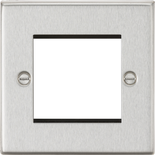 Knightsbridge CS2GBC 1 Gang 2 Module Euromodule Faceplate Brushed Chrome